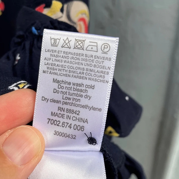 Stella McCartney Kids crepe navy frill  dress, Size 6 - Picture 7 of 7